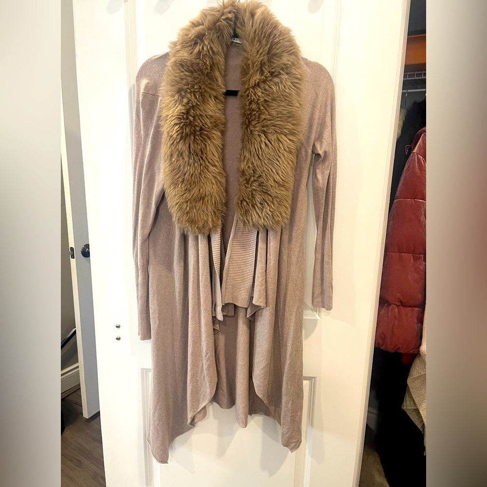 Faux fur cardigan size M